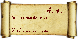 Arz Annamária névjegykártya